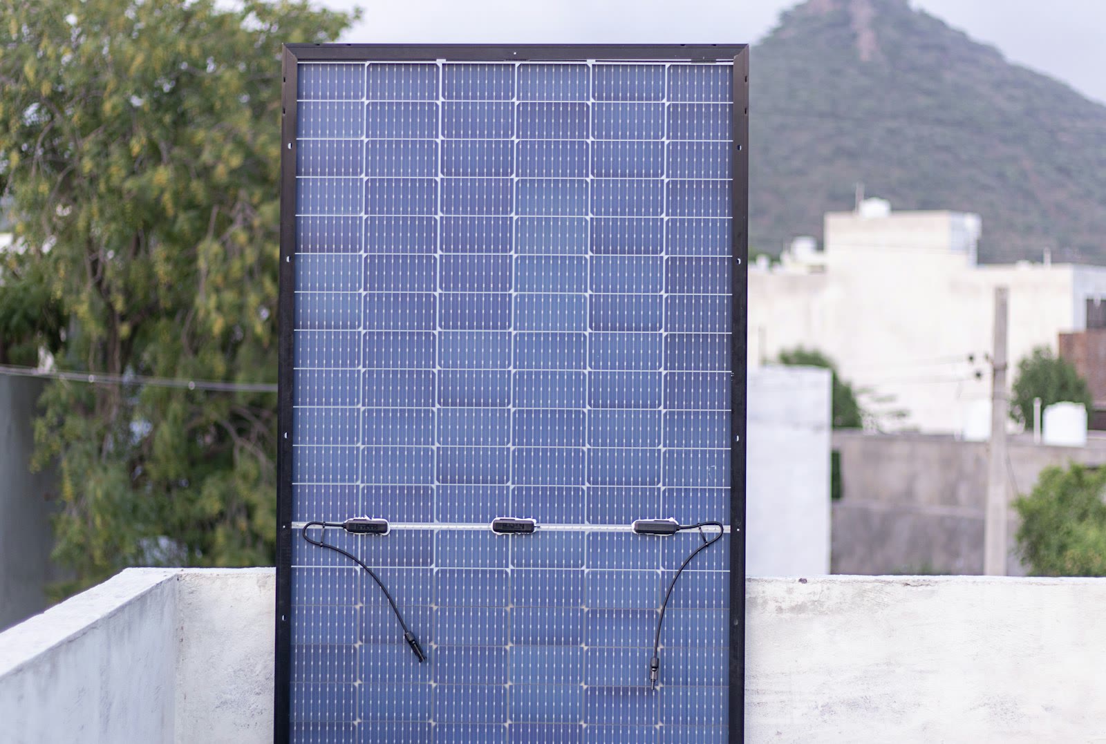 black and white solar panel